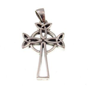 Handcrafted Solid 925 Sterling Silver Celtic Triple Trinity Cross Pendant
